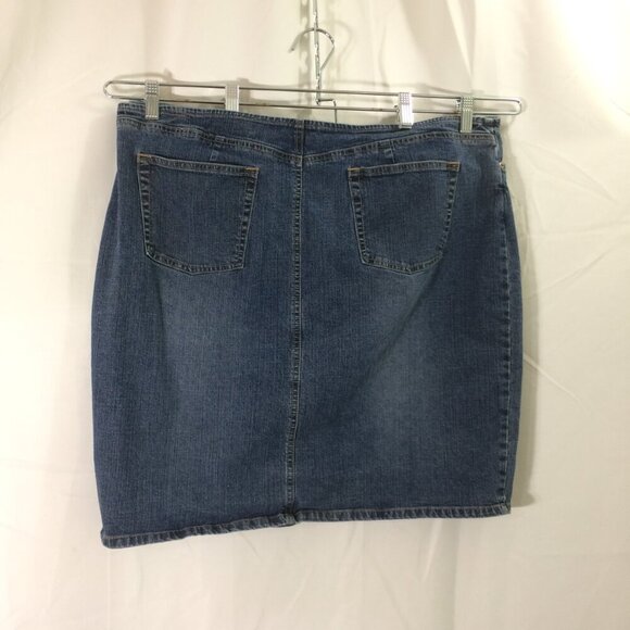 Old Navy Vintage Y2K Denim Skirt 5 Pocket Style Medium Wash Above Knee Size 20 - Picture 3 of 4